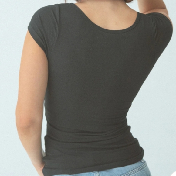 Klassy Network Brami Henley T-shirt, ribbed cotton, built-in bra padding, S - Picture 4 of 12